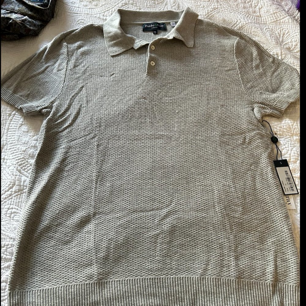 Heather Gray Polo Paisley and Gray